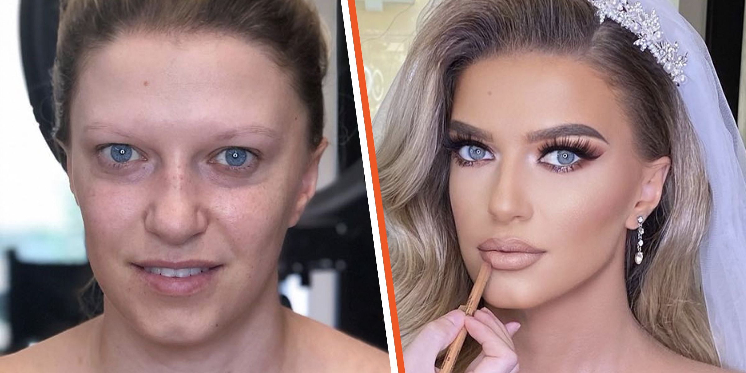 La novia en fotos del antes y el después | Fuente: Instagram.com/arber_bytyqi_mua