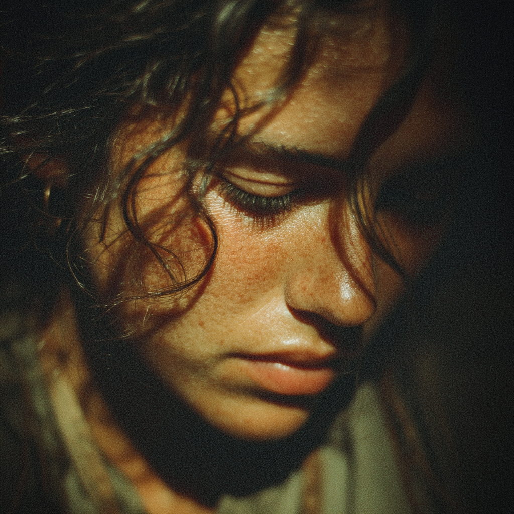 Una mujer con aspecto derrotado | Fuente: Midjourney