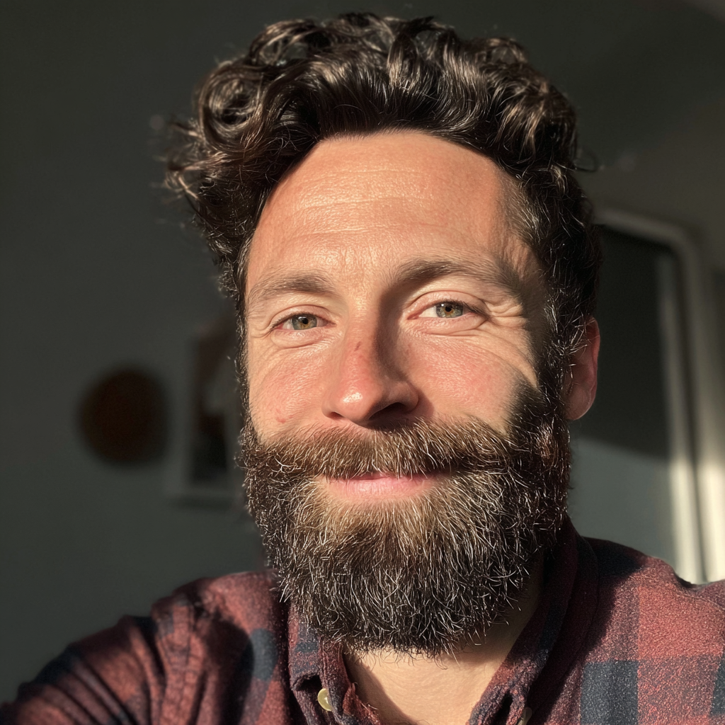 Primer plano de un hombre sonriente | Fuente: Midjourney