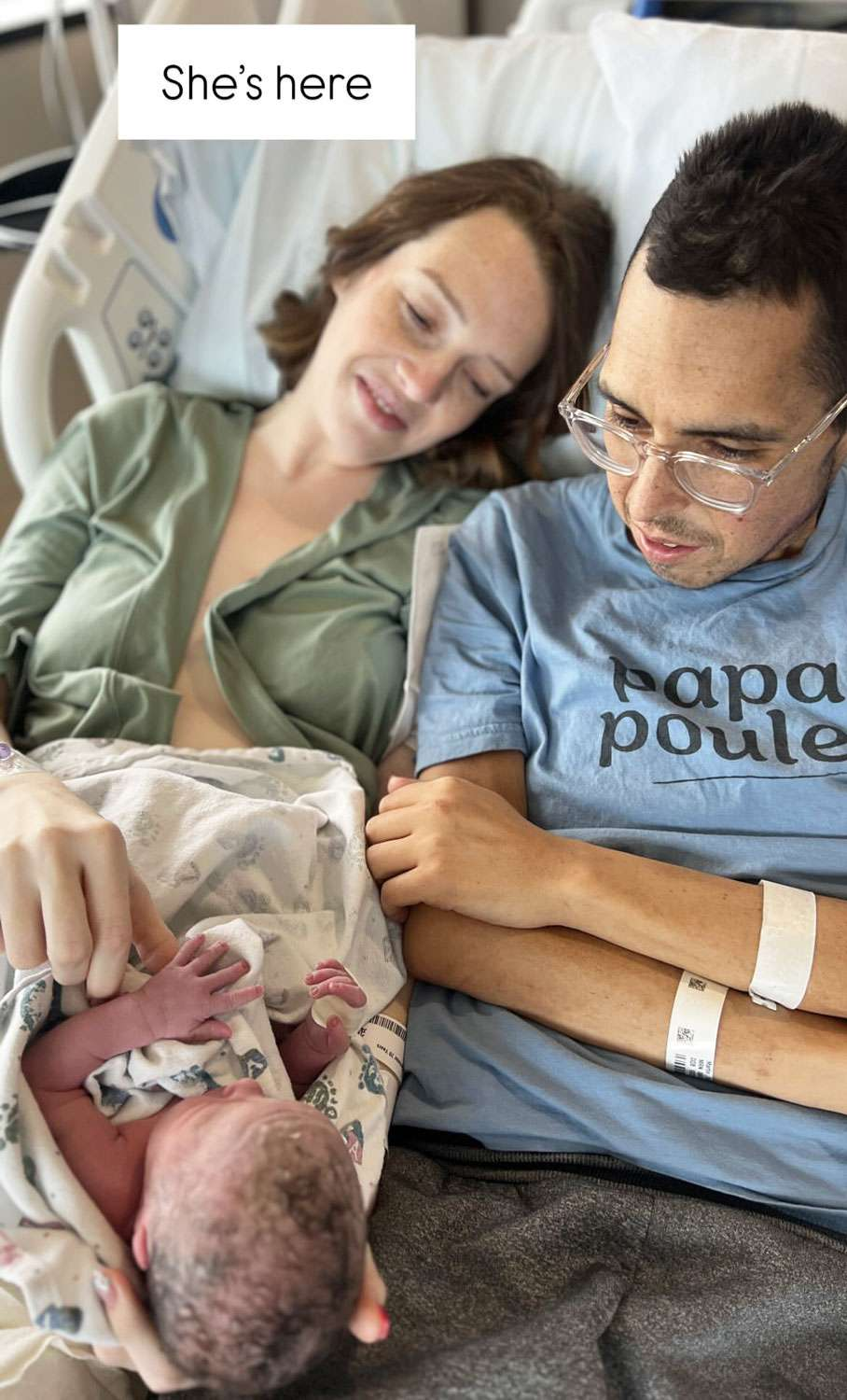 Tanner Martin, su esposa Shay Wright y su bebé recién nacida AmyLou | Fuente: Instagram Stories/tannerandshay