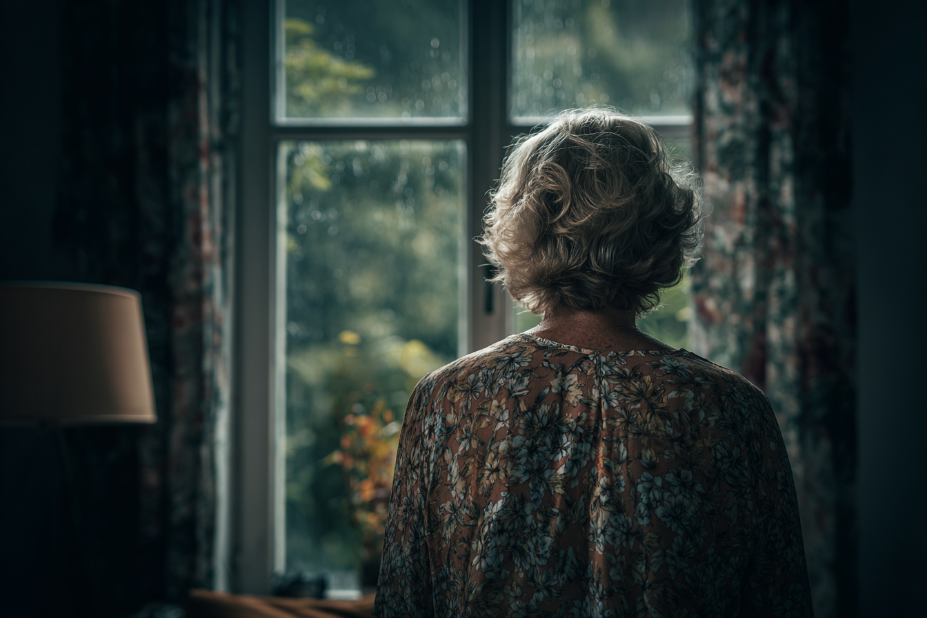 Una mujer junto a una ventana | Fuente: Midjourney