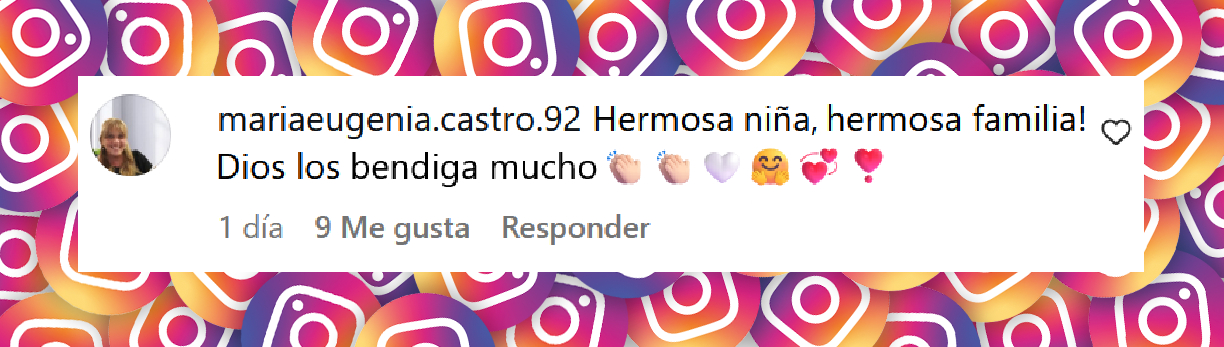 Comentario de una usuaria sobre las fotos de la comunión de la hija de Marcela Kloosterboer | Fuente: Instagram/m.klooster