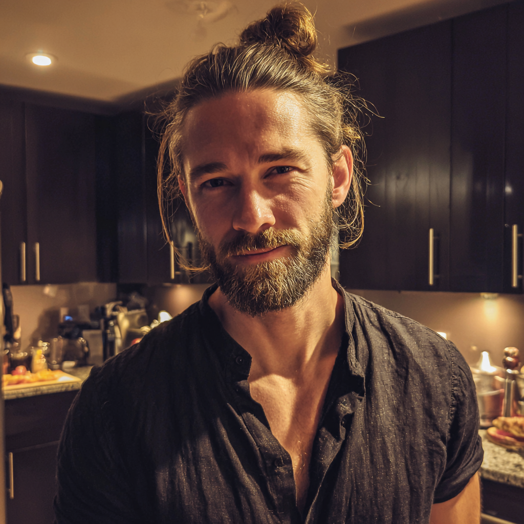 Un hombre de pie en una cocina | Fuente: Midjourney