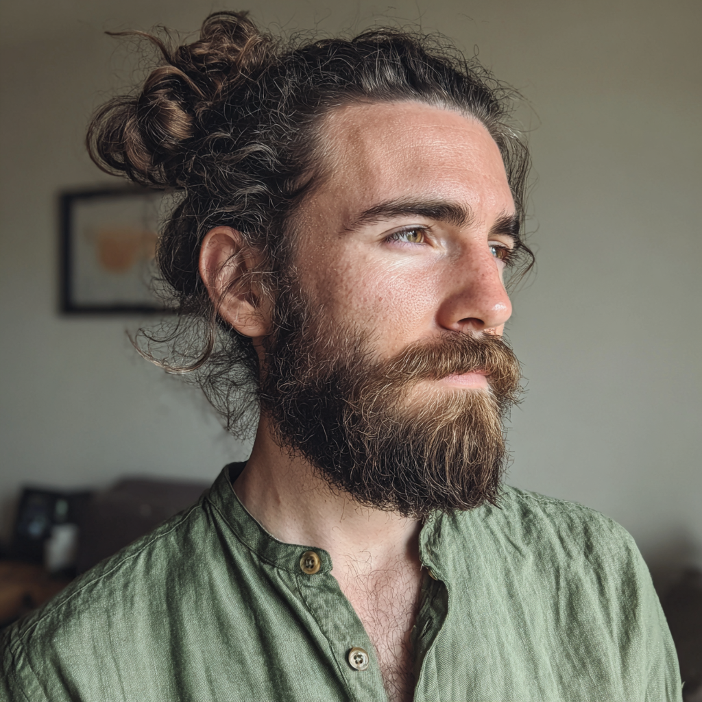 Un hombre con camisa de lino | Fuente: Midjourney