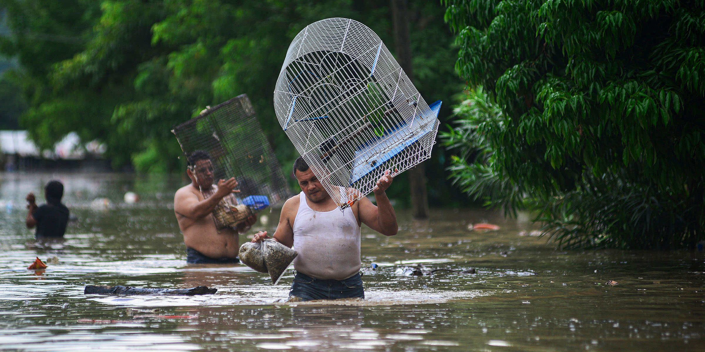 Personas caminando por las calles inundadas | Fuente: Getty Images