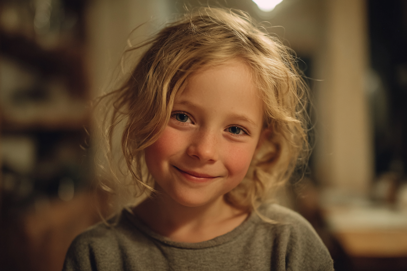 Una niña sonriendo | Fuente: Midjourney