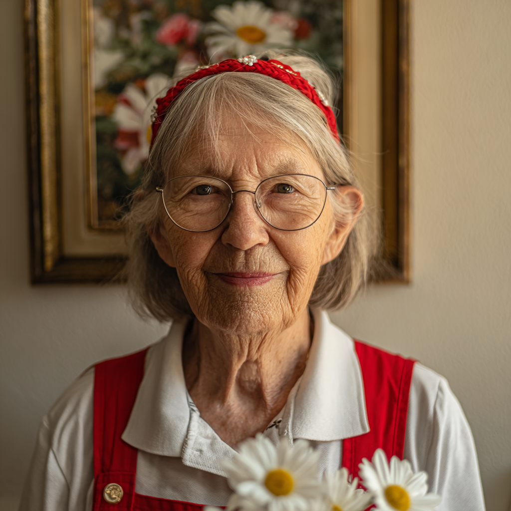 Primer plano de una mujer mayor sonriente | Fuente: Midjourney