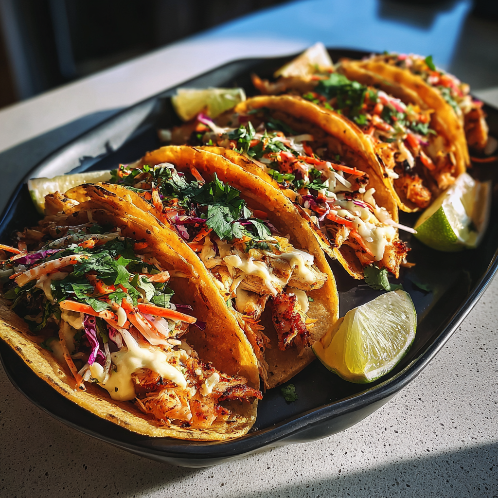 Un plato de tacos | Fuente: Midjourney