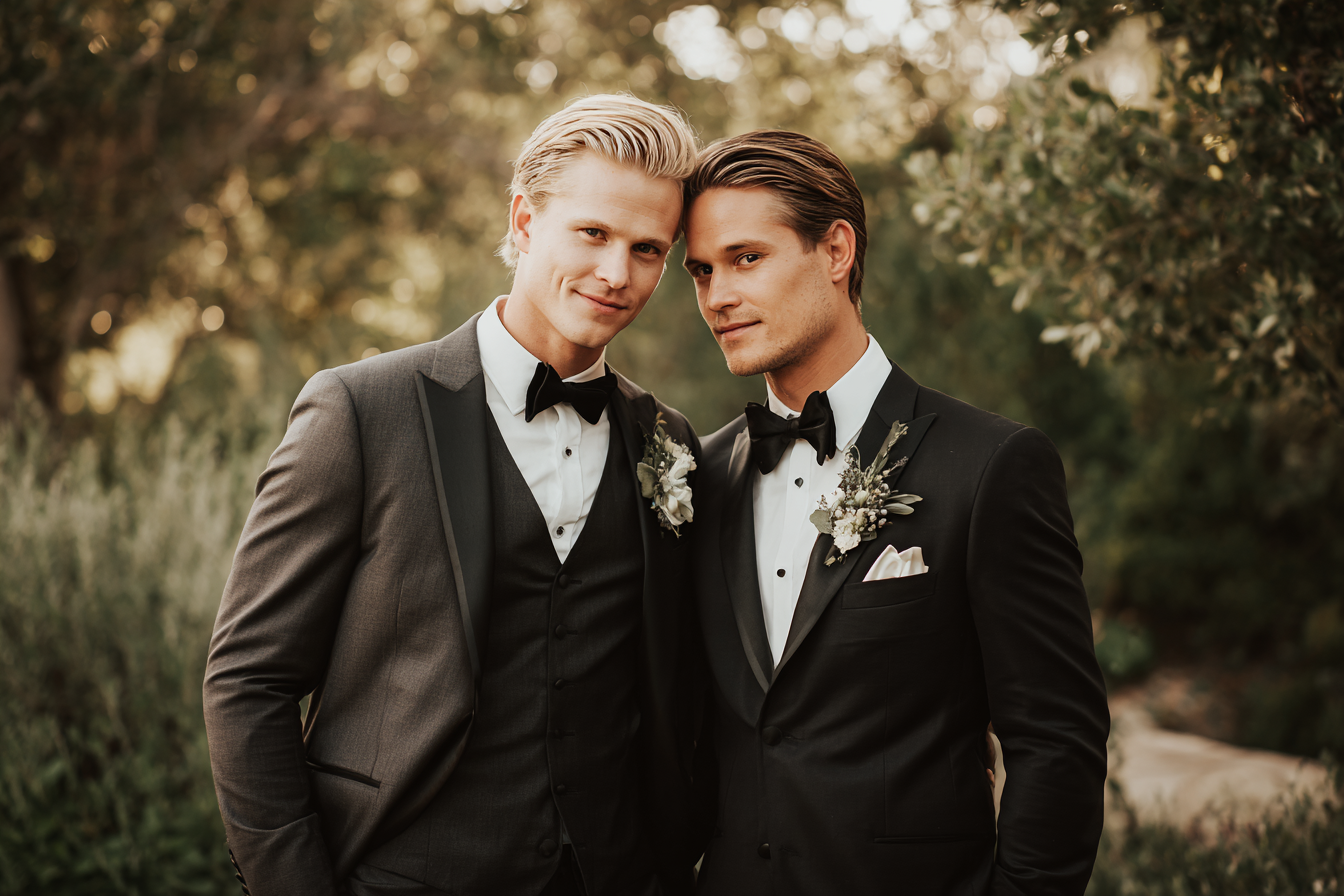Una pareja el día de su boda | Fuente: Midjourney