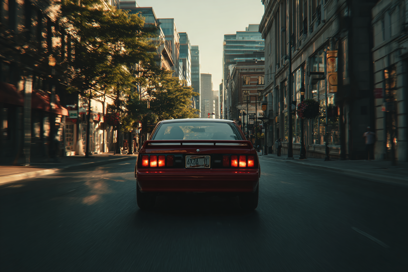Un automóvil alejándose | Fuente: Midjourney