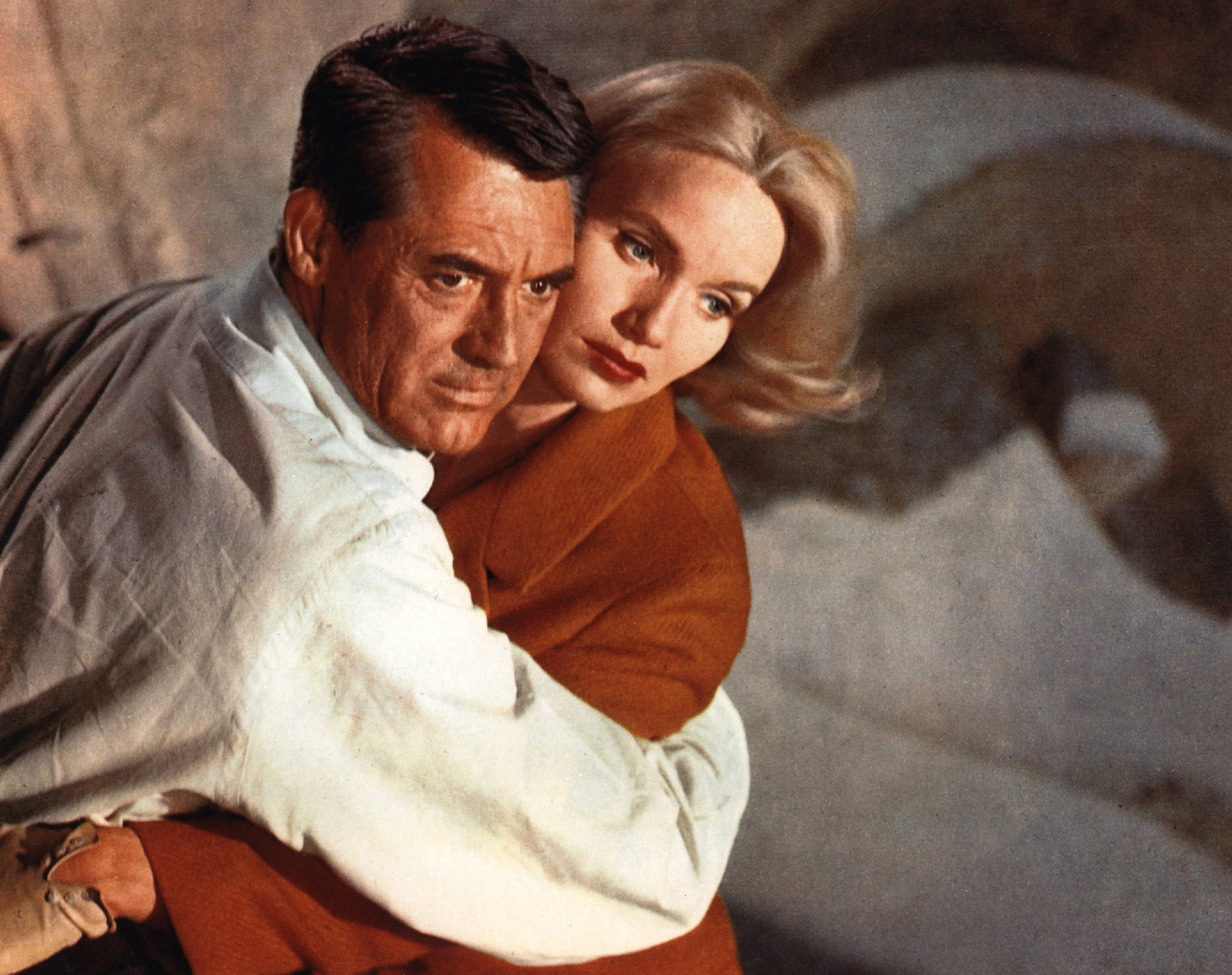Cary Grant y Eva Marie Saint fotografiados en el rodaje de "Con la muerte en los talones", 1959 | Fuente: Getty Images