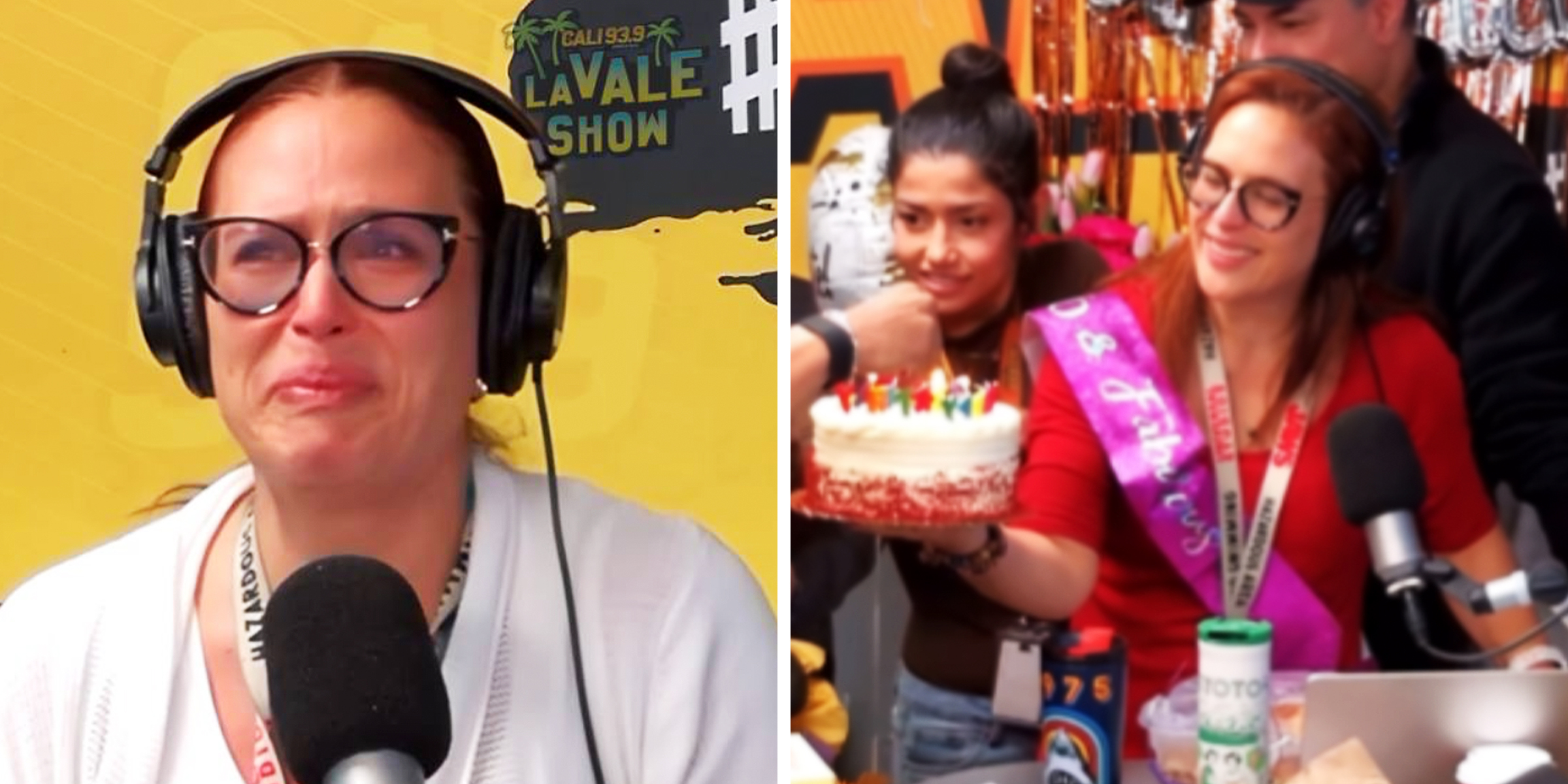 Angélica Vale llorando | Angélica Vale celebrando su cumpleaños | Fuente: instagram.com/lavaleshowla | instagram.com/angelicavaleoriginal