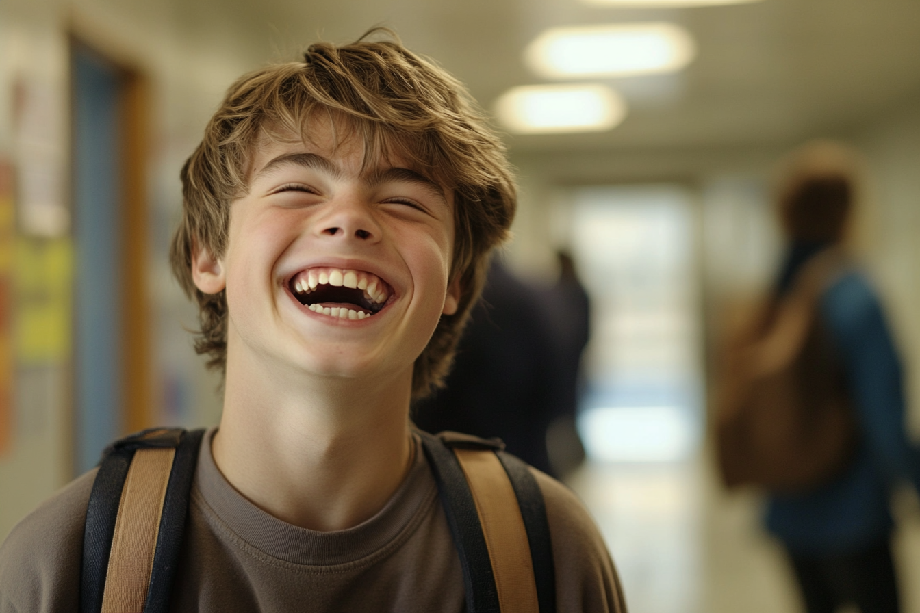 Un niño riendo | Fuente: Midjourney