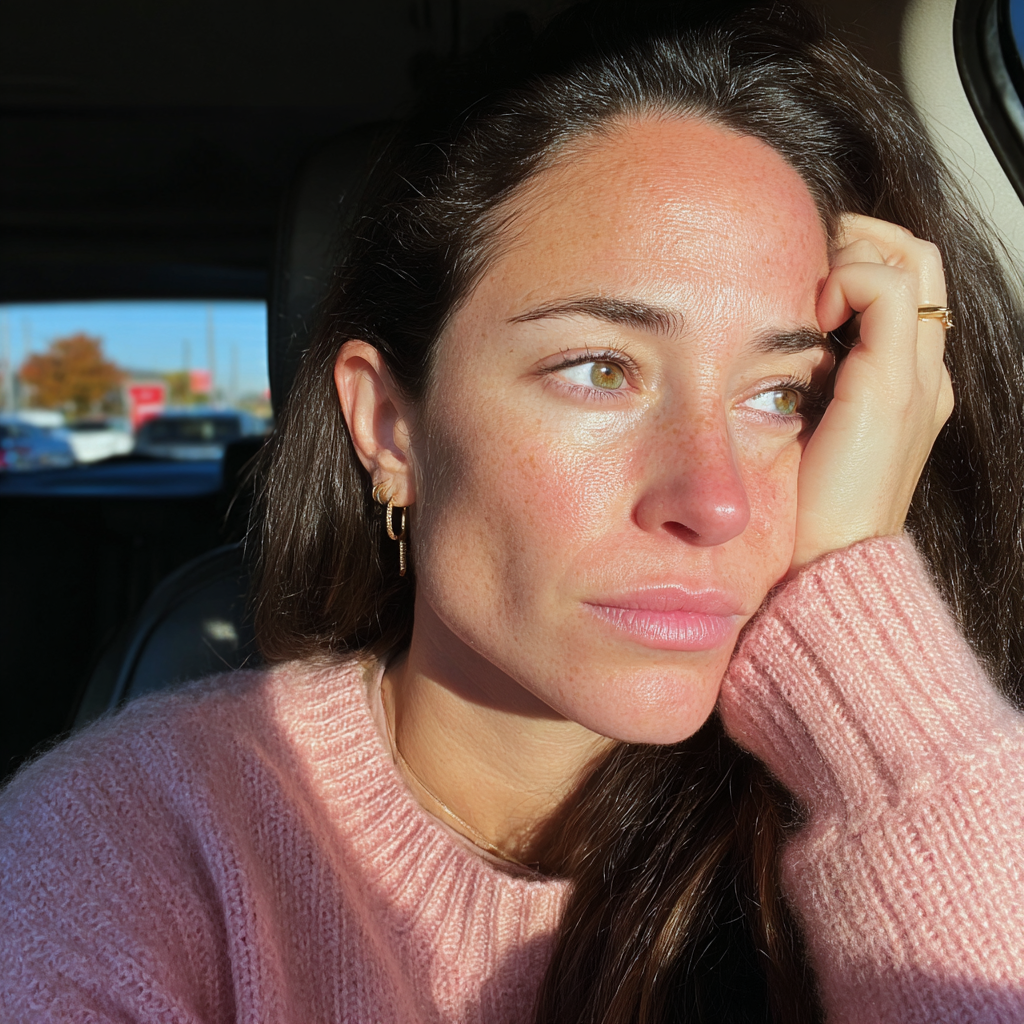 Una mujer estresada sentada en un automóvil | Fuente: Midjourney