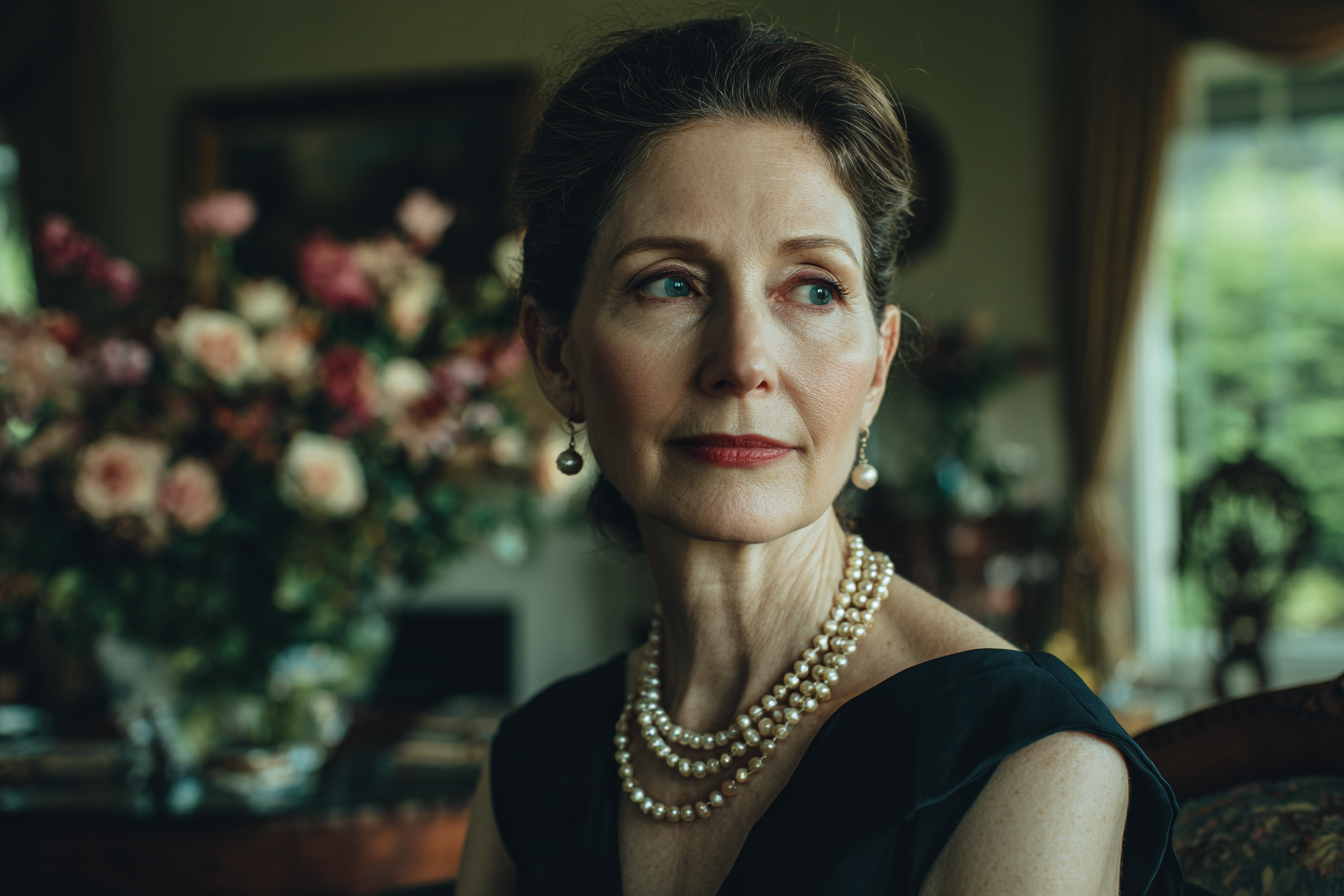 Una mujer mayor mirando a su lado | Fuente: Midjourney