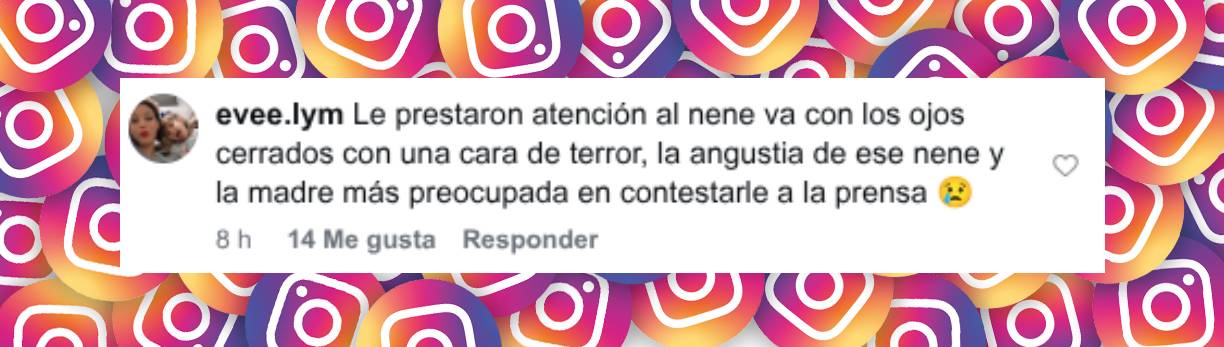 Comentario al video que muestra a la China Suárez con sus hijos en Ezeiza. | Fuente: instagram.com/paratirevista