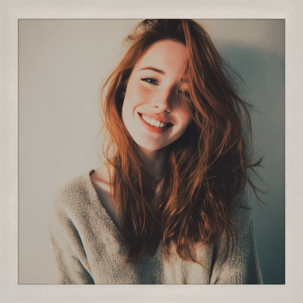 Una joven sonriente | Fuente: Midjourney