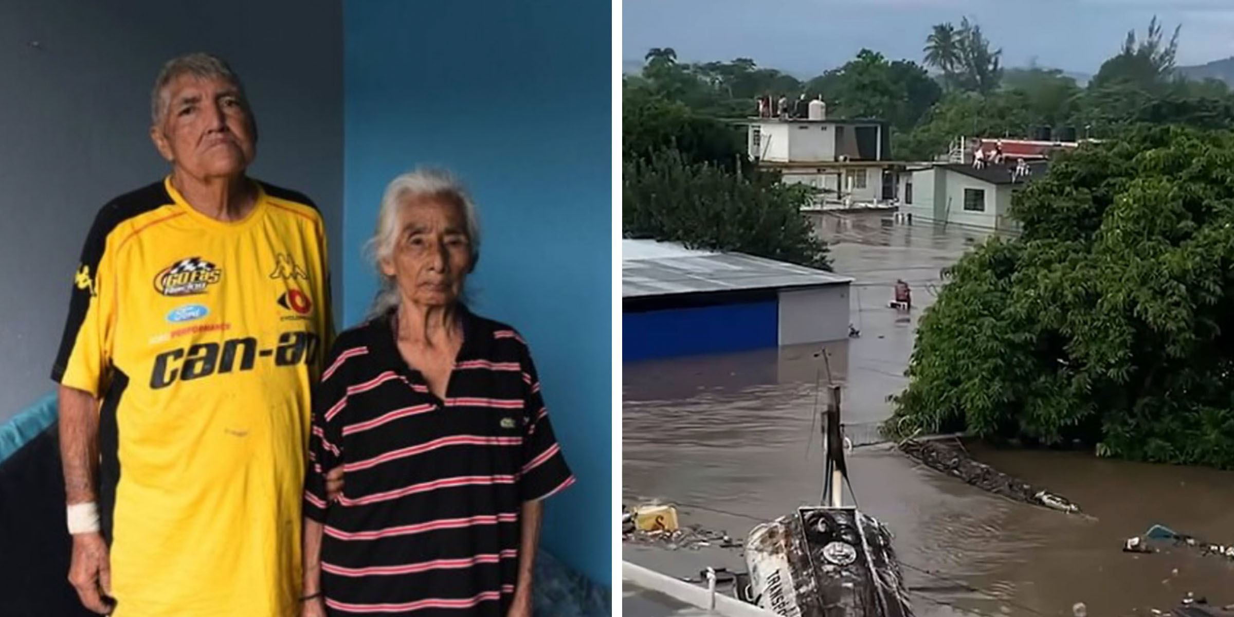 Hilario Reynosa y Elodia Reyes | Las inundaciones | Fuente: instagram.com/eldictamen | instagram.com/aztecanoticias