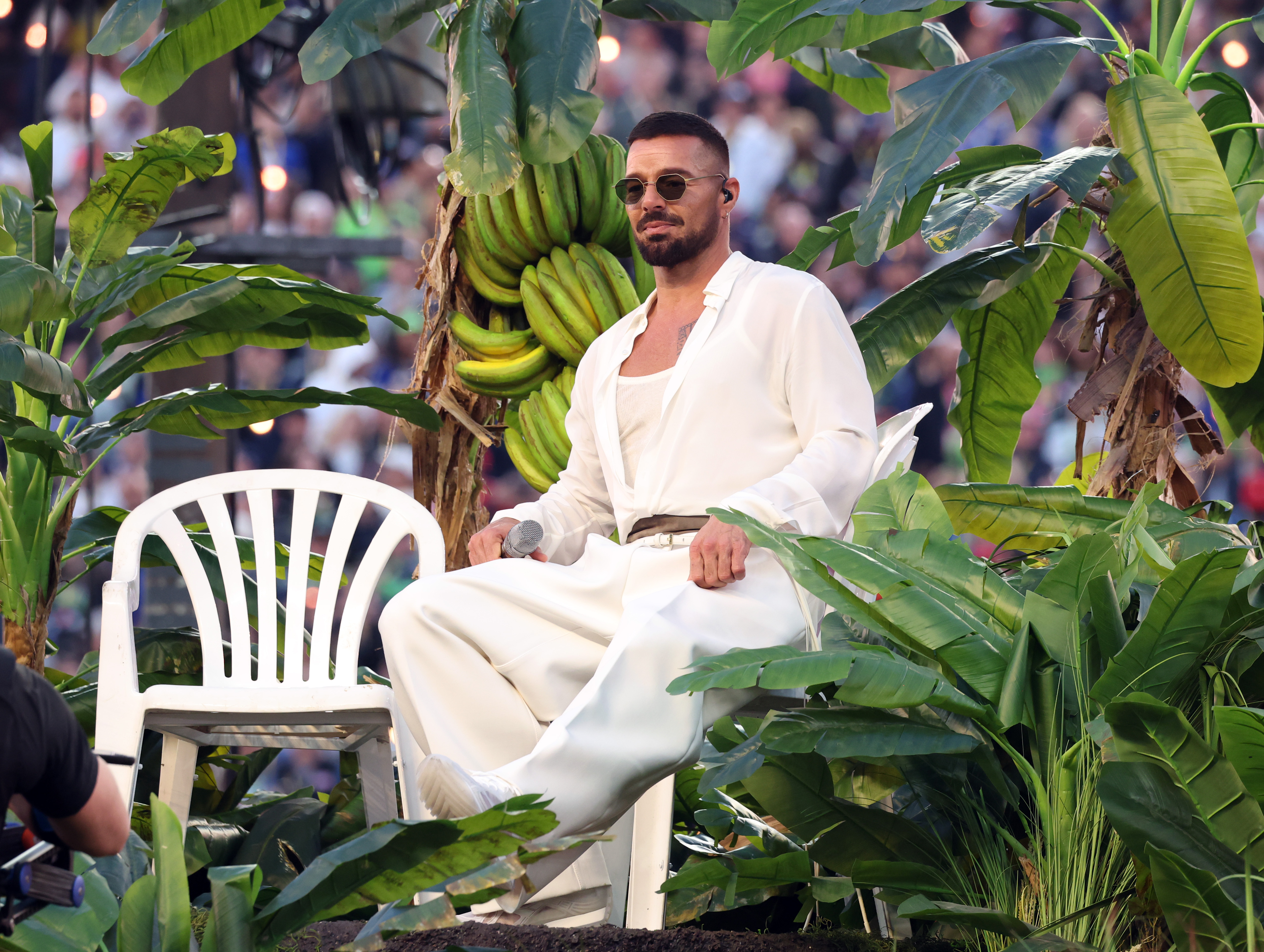 Ricky Martin se presenta en el escenario durante el espectáculo de medio tiempo del Super Bowl LX de Apple Music en el Levi's Stadium el 8 de febrero de 2026 en Santa Clara, California. | Fuente: Getty Images