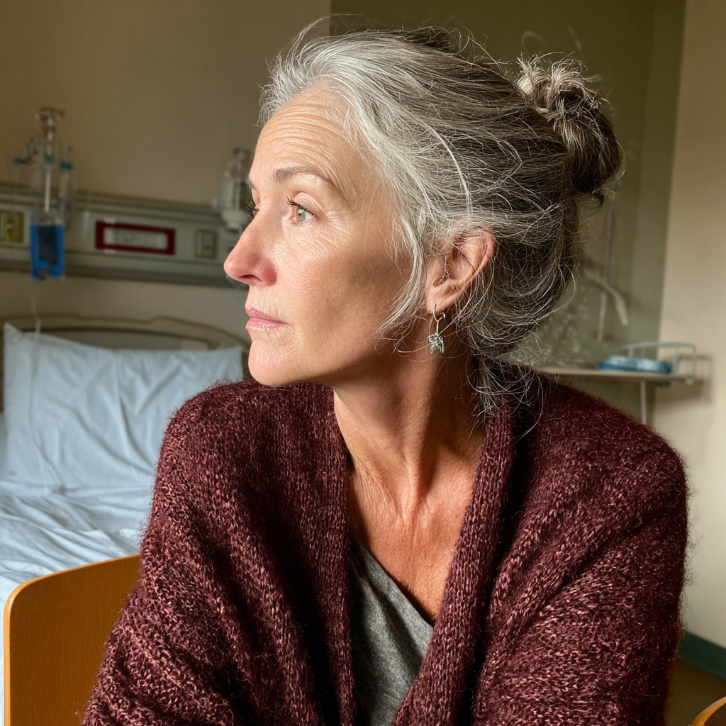 Una mujer mayor preocupada | Fuente: Midjourney