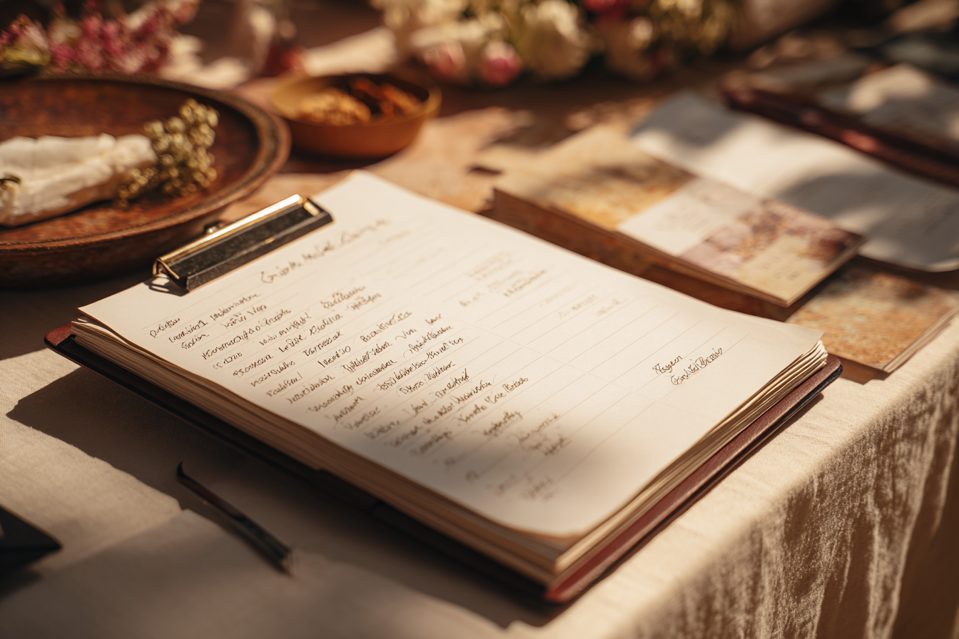 Una lista de invitados | Fuente: Midjourney