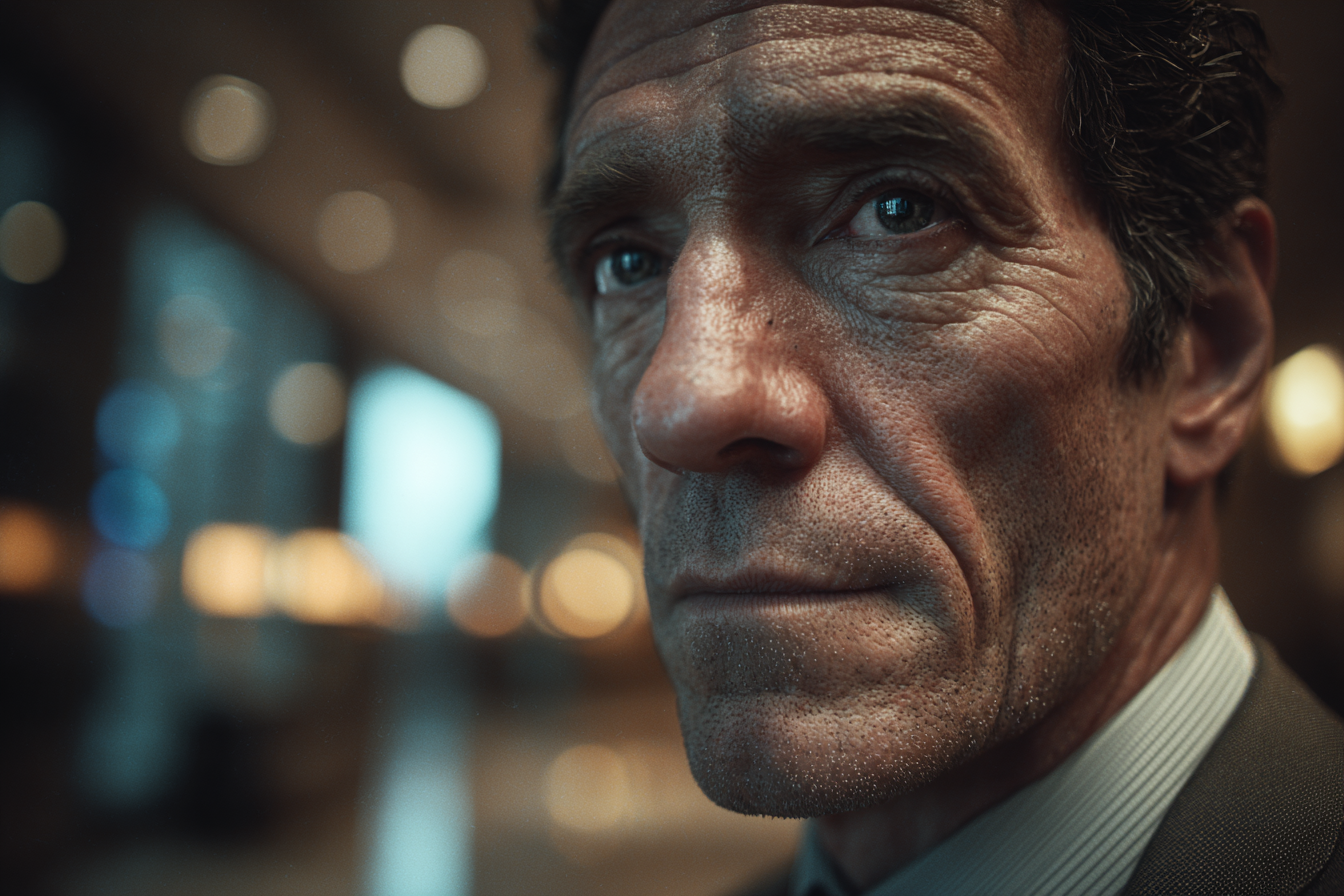 Primer plano de la cara de un hombre | Fuente: Midjourney