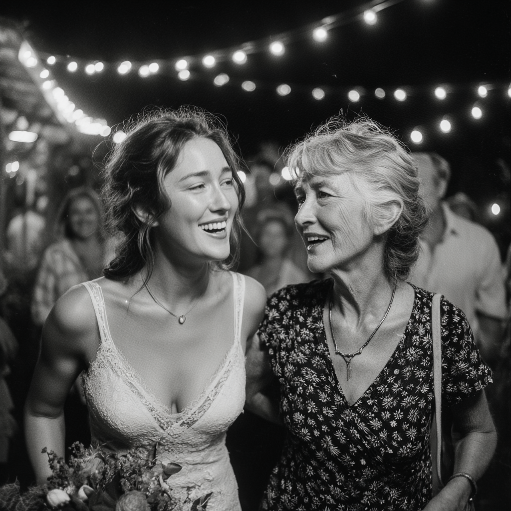 Una abuela acompañando a su nieta al altar | Fuente: Midjourney