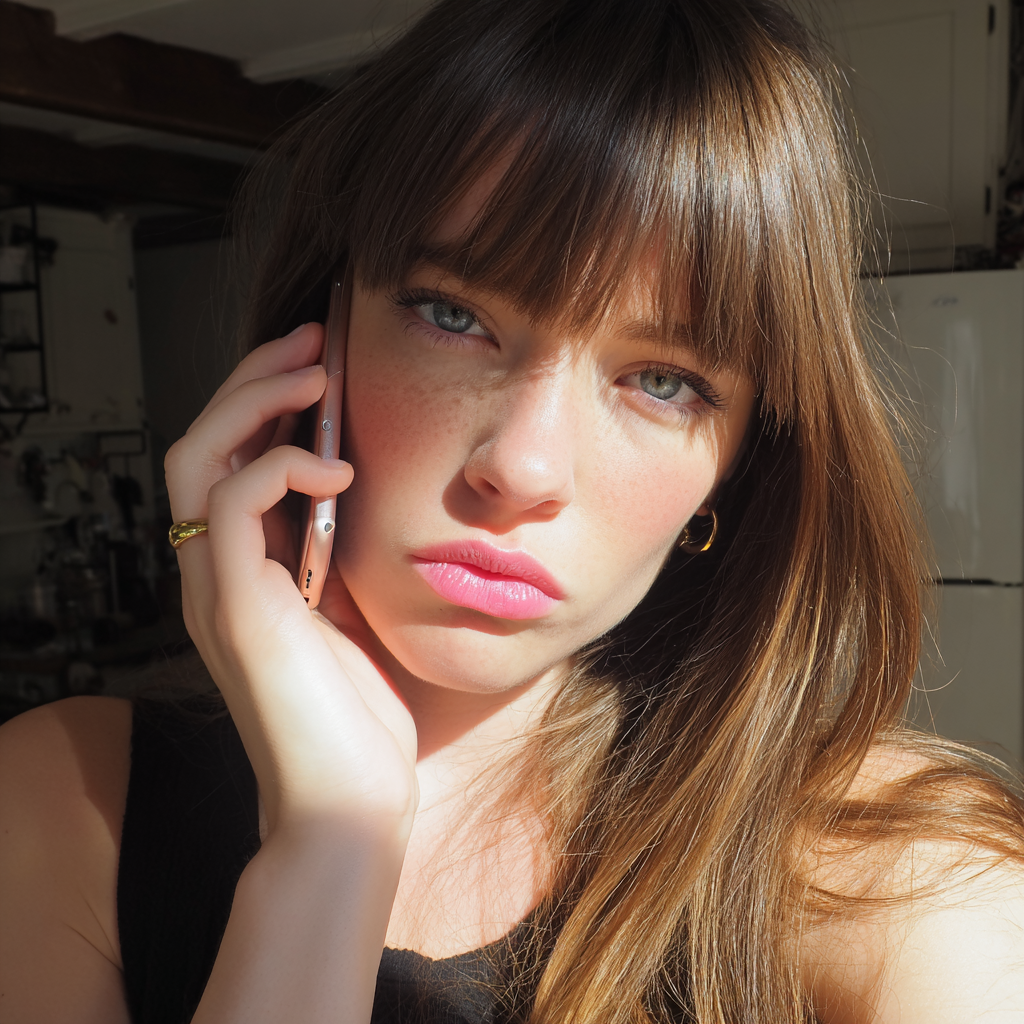 Primer plano de una mujer molesta hablando por teléfono | Fuente: Midjourney