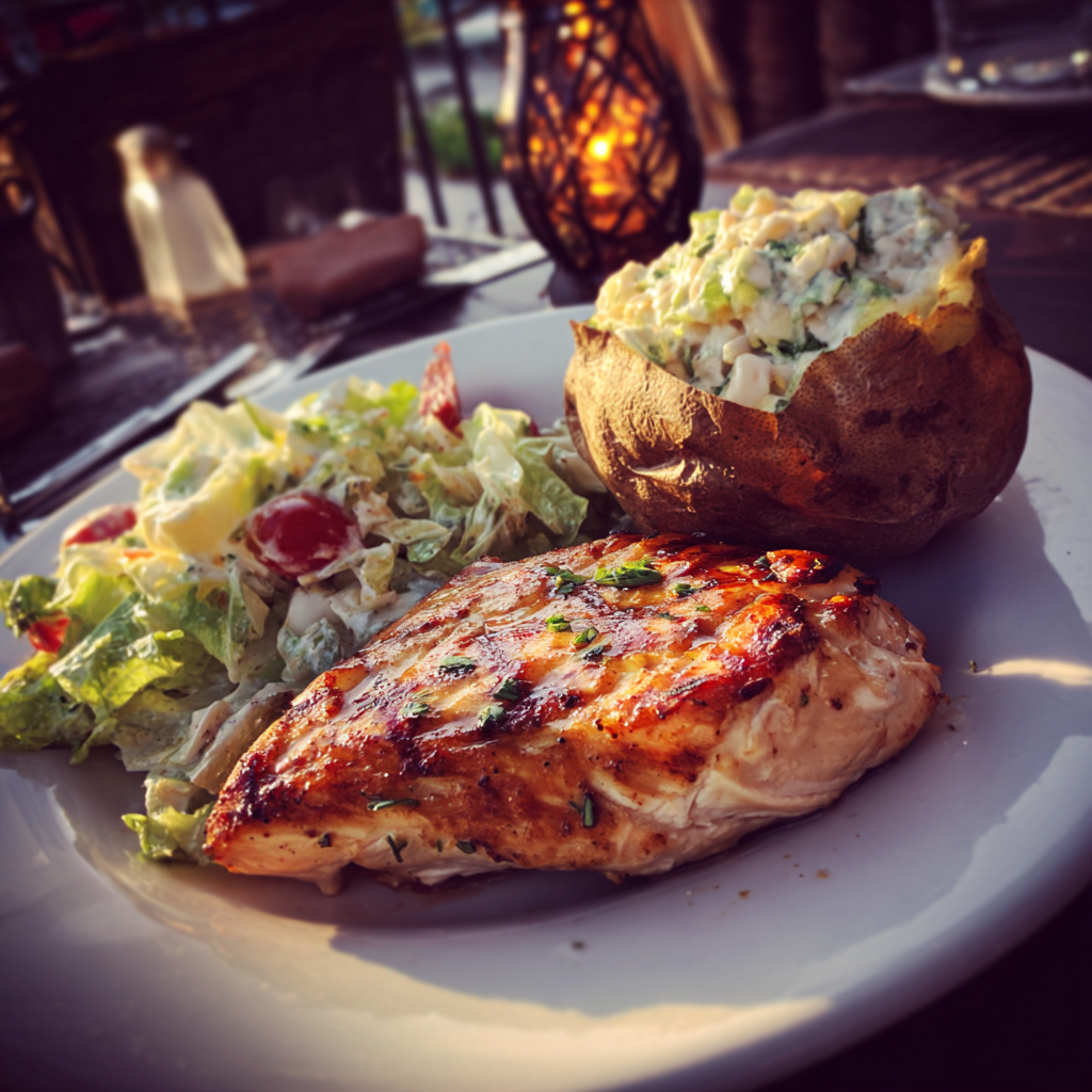Un plato de comida | Fuente: Midjourney
