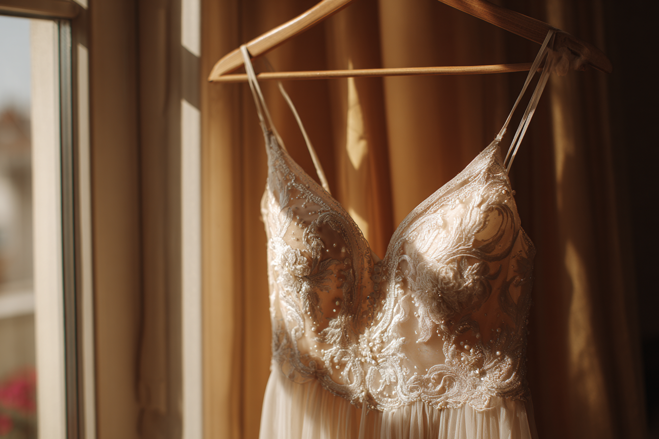 Un vestido de novia | Fuente: Midjourney