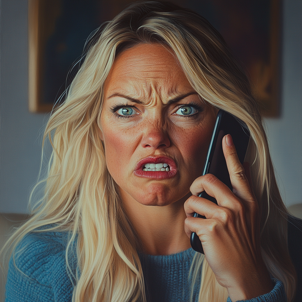 Una mujer molesta hablando por teléfono | Fuente: Midjourney