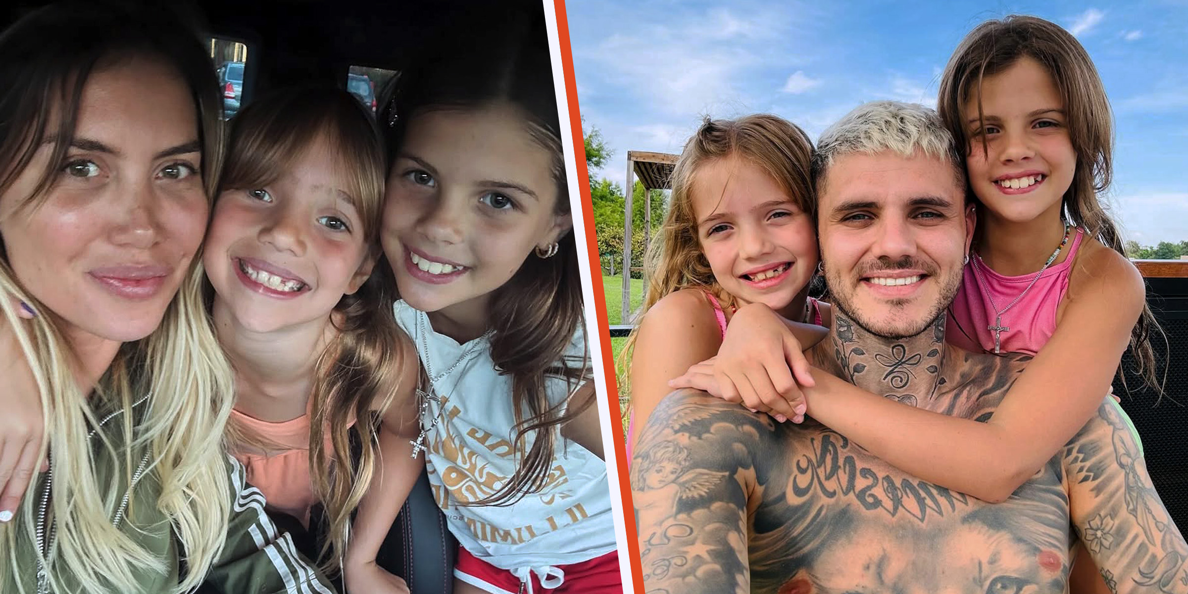 Wanda Nara y sus hijas | Mauro Icardi y sus hijas. | Foto: instagram.com/wanda_nara | instagram.com/mauroicardi
