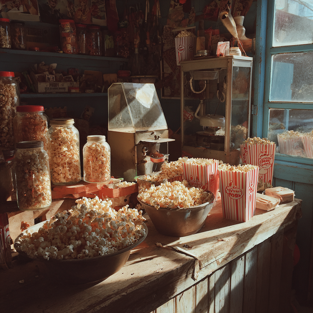 Un puesto de kettle corn | Fuente: Midjourney