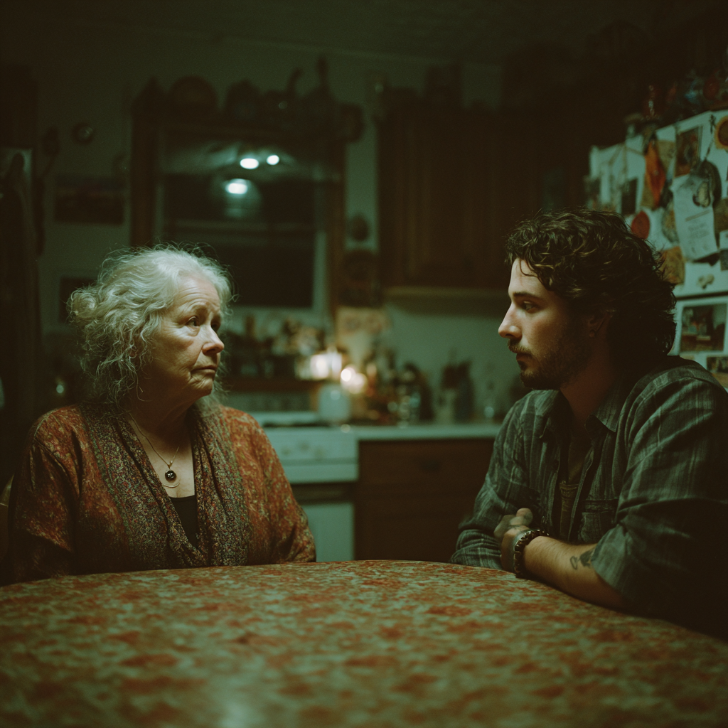 Una madre hablando con su hijo | Fuente: Midjourney