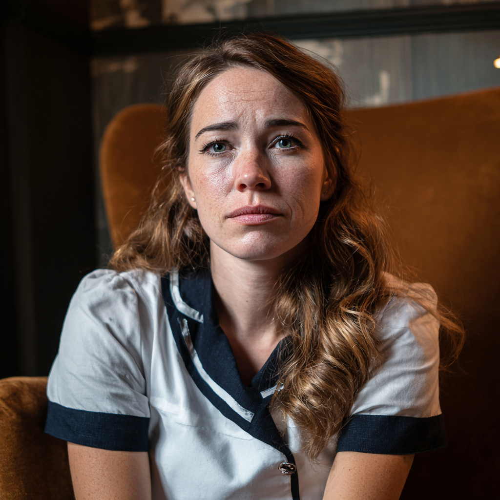 Una mujer emocionada vestida de uniforme | Fuente: Midjourney