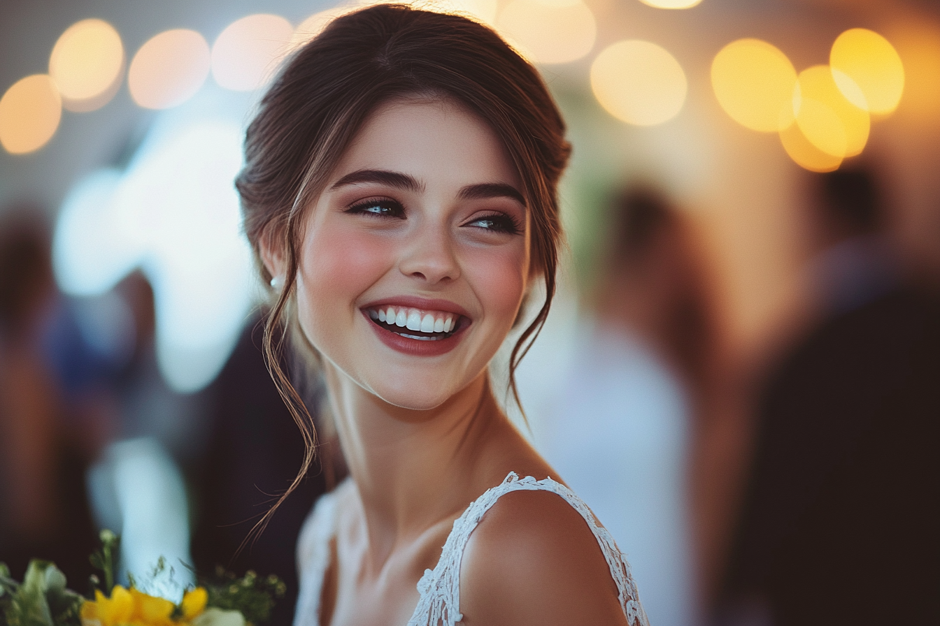 Una novia sonriendo | Fuente: Midjourney