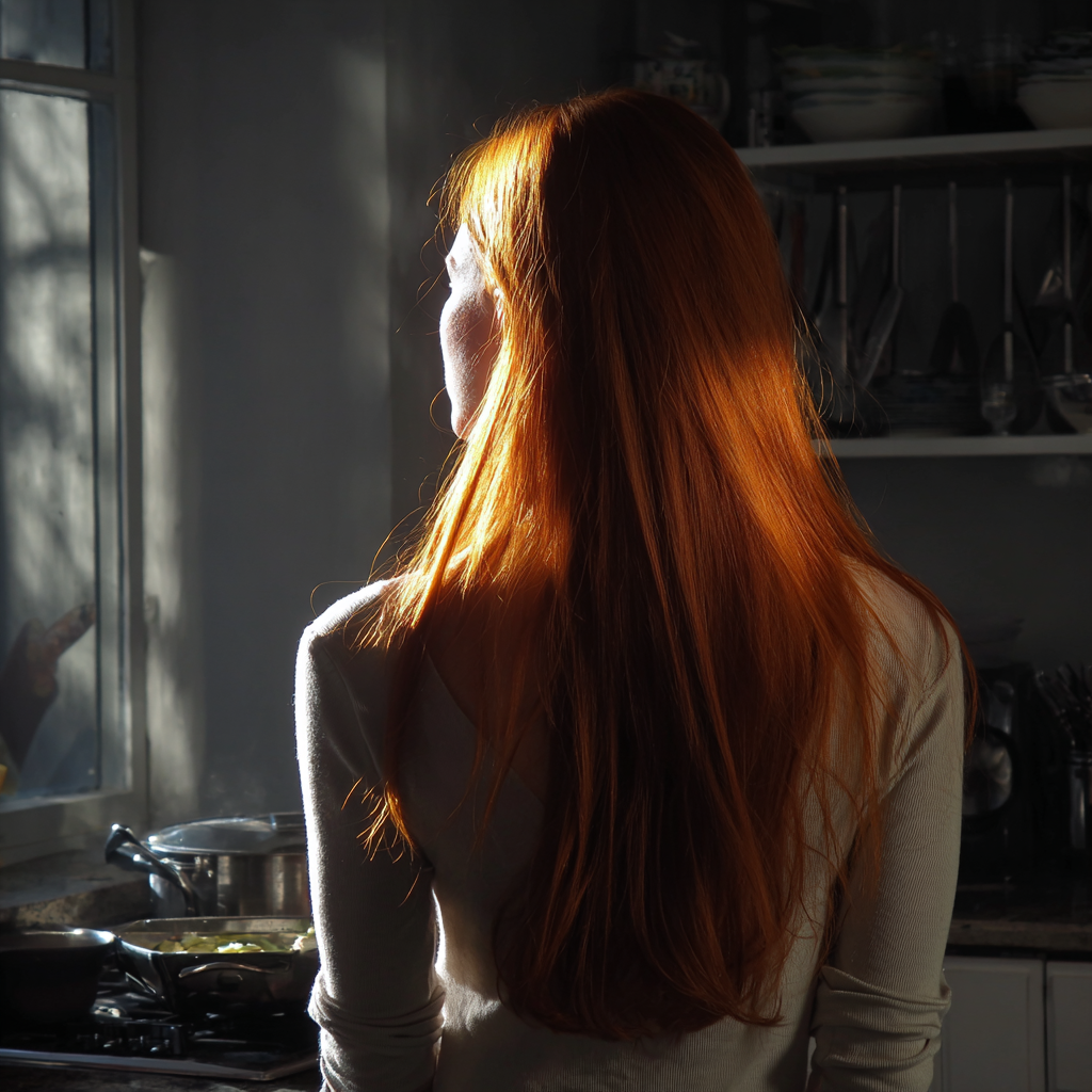 Una mujer de pie en una cocina | Fuente: Midjourney