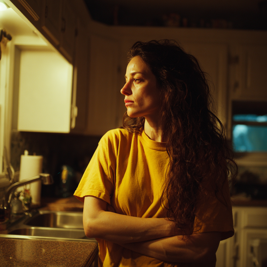 Una mujer de pie con los brazos cruzados | Fuente: Midjourney