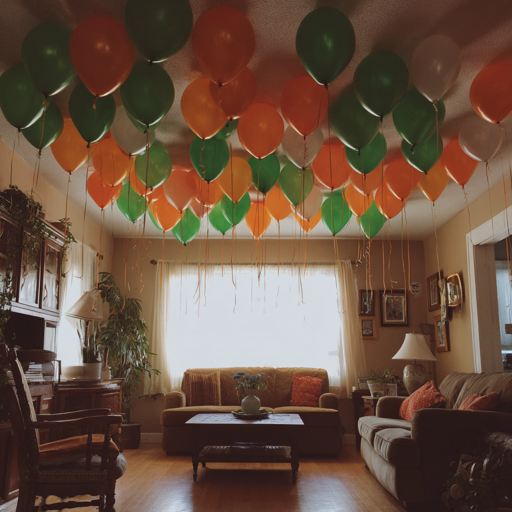 Globos en un salón | Fuente: Midjourney