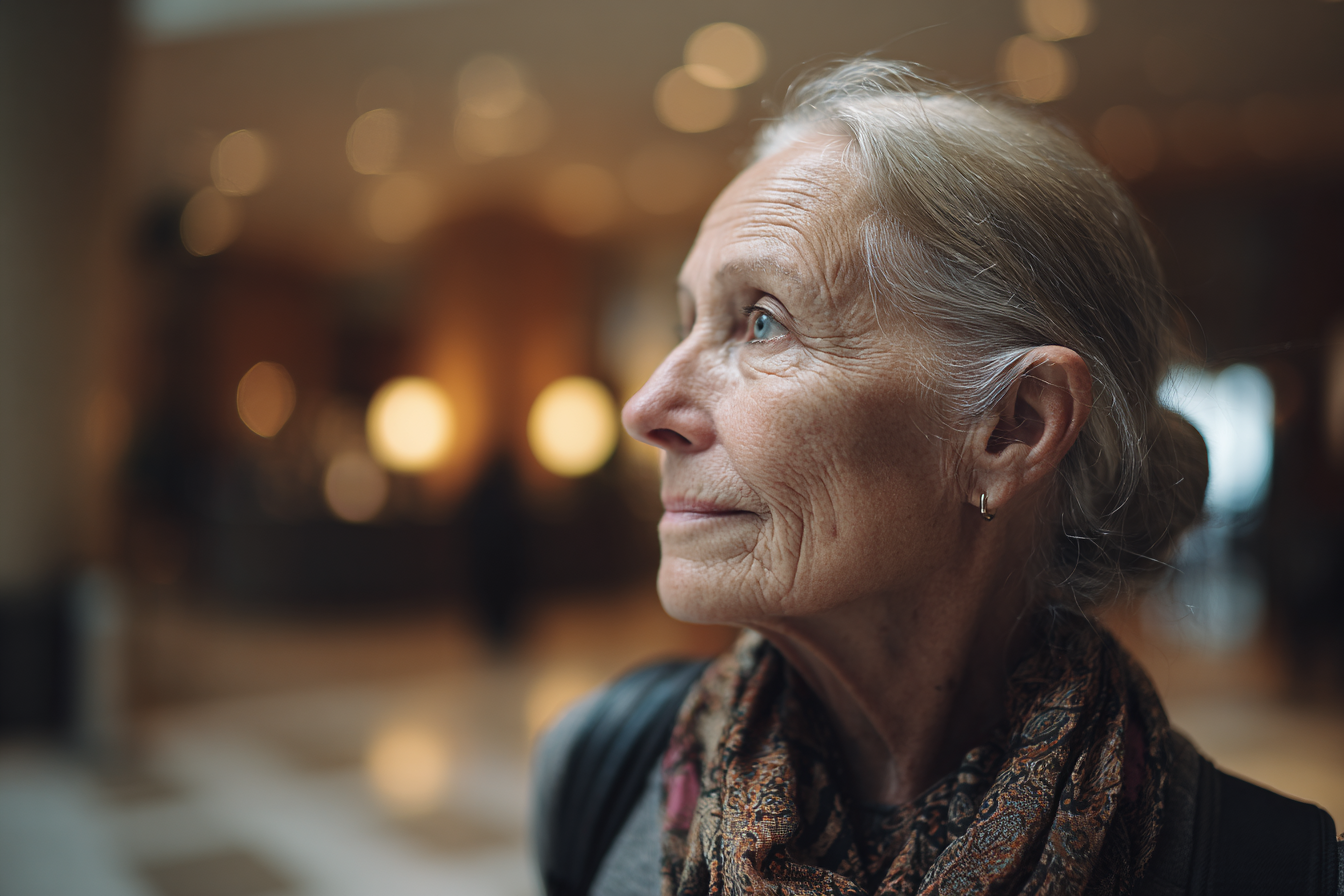 Una mujer mayor sonriendo | Fuente: Midjourney