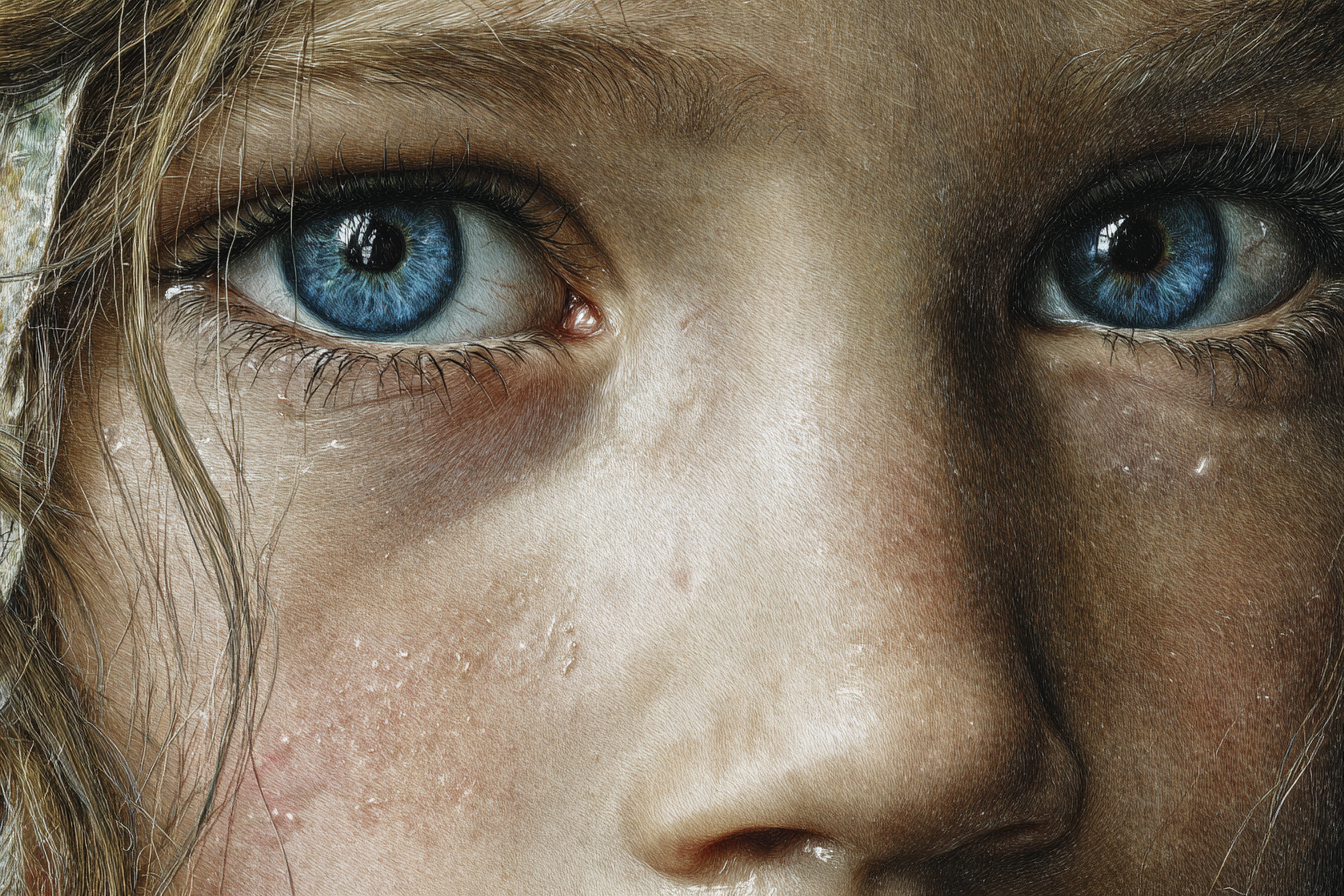 Primer plano de los ojos de una niña | Fuente: Midjourney