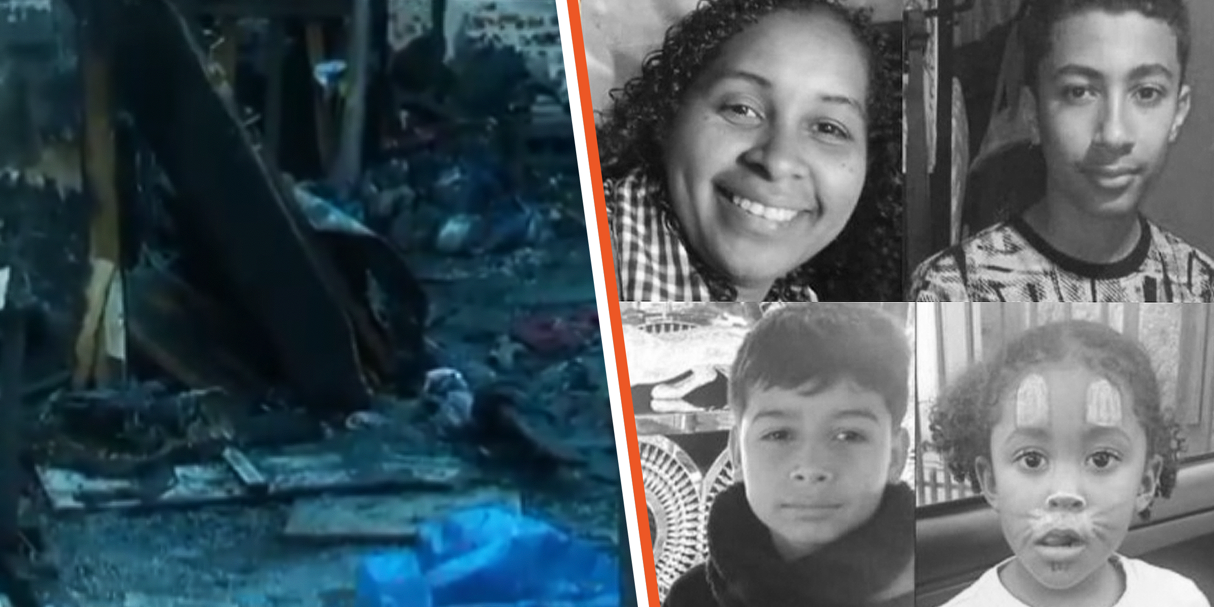 La casa incendiada en Talca, Chile. | Norelys Salmerón y sus hijos Kevin, Deivis y Yanela | Fuente: X/vivassantanaj_ | Instagram/cronicasdechile