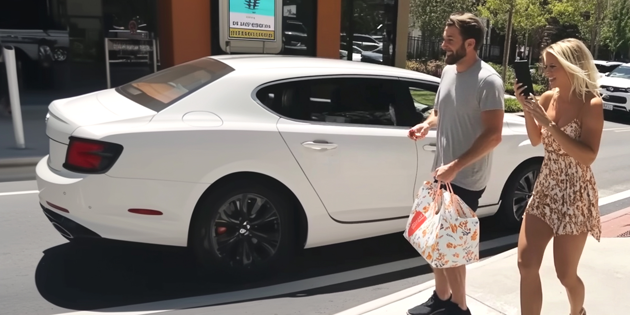 Una pareja junto a un auto | Fuente: The Celebritist