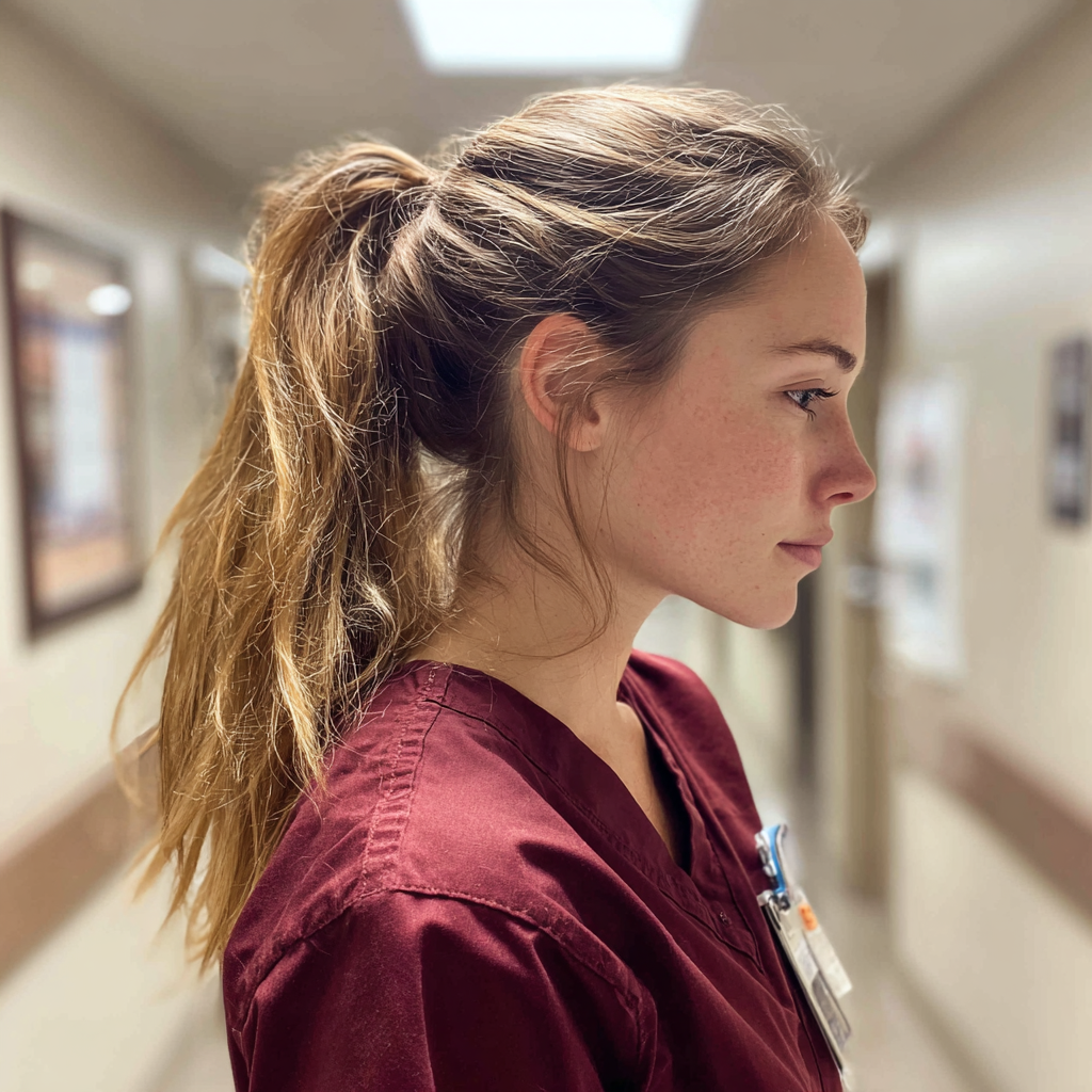 Una enfermera en el pasillo de un hospital | Fuente: Midjourney