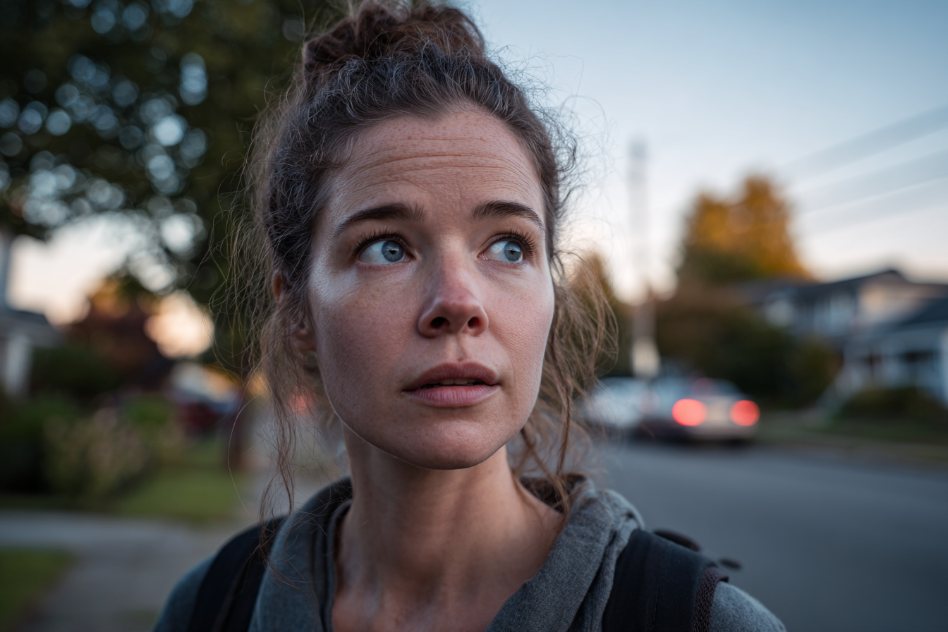 Una mujer de pie en la calle | Fuente: Midjourney