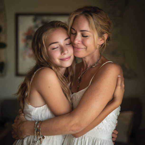 Una madre y una hija felices | Fuente: Midjourney