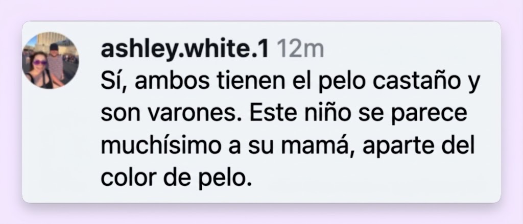Una usuaria cuestionó las reacciones del equipo papá y argumentó que los rasgos faciales de Rocky se parecían mucho más a los de Sarah que a los de Freddie. | Fuente: Instagram/@enews