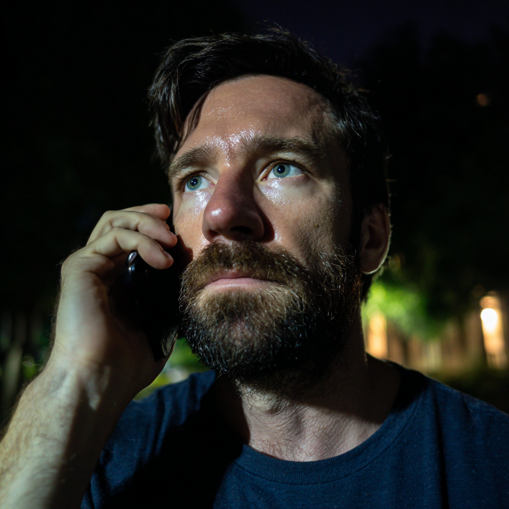 Primer plano de un hombre hablando por teléfono | Fuente: Midjourney