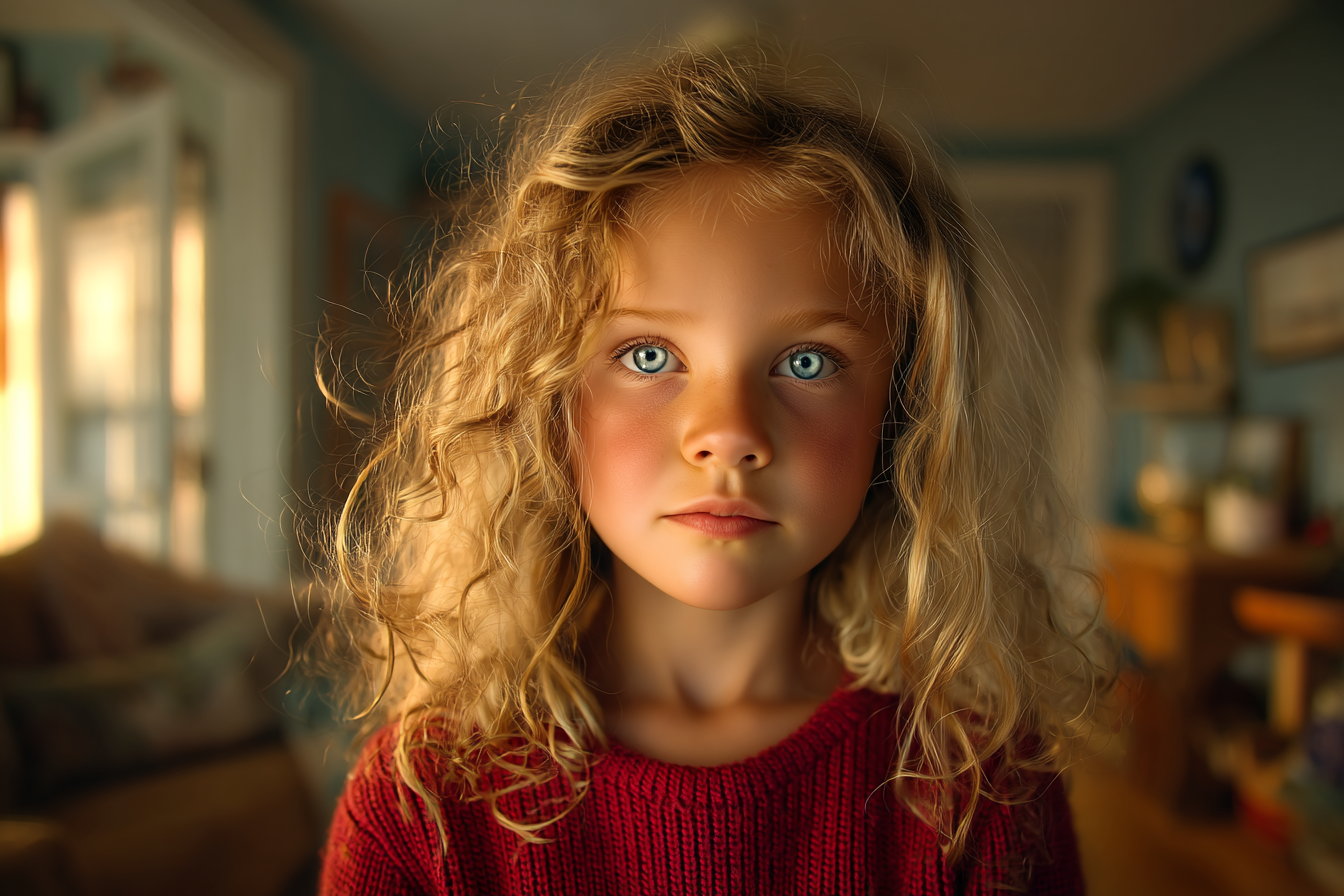 Una chica de pie en un salón | Fuente: Midjourney