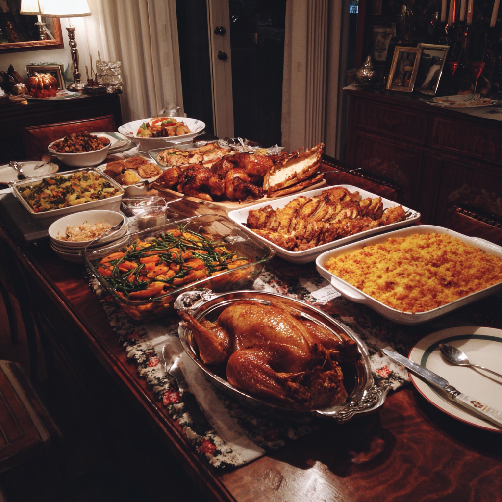 Una cena de Acción de Gracias | Fuente: Midjourney